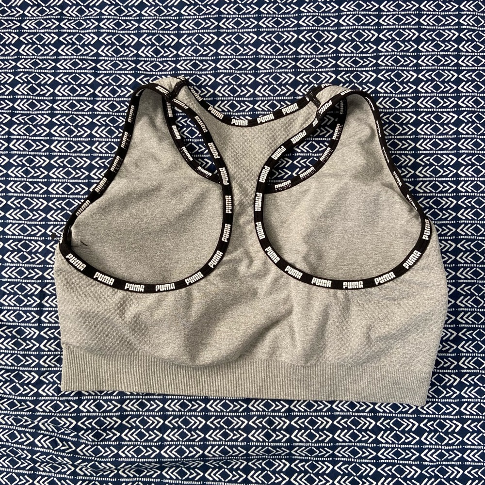 grey puma sport bra